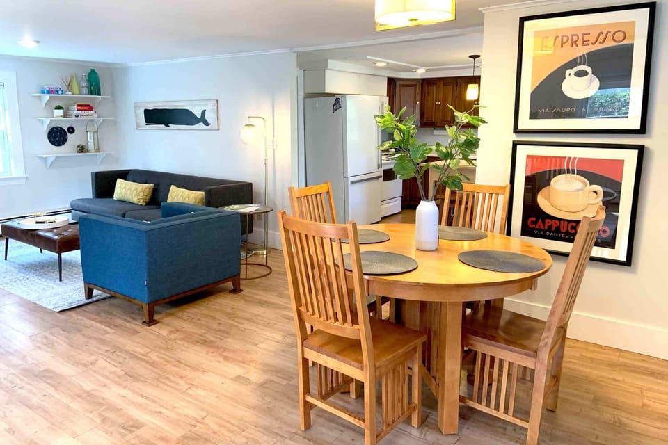 Generous dining room. Sunny light filled space perfect for a weekend away! 