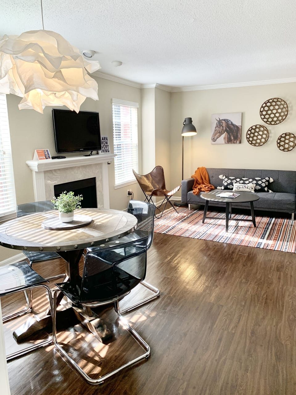 Open plan living and dining