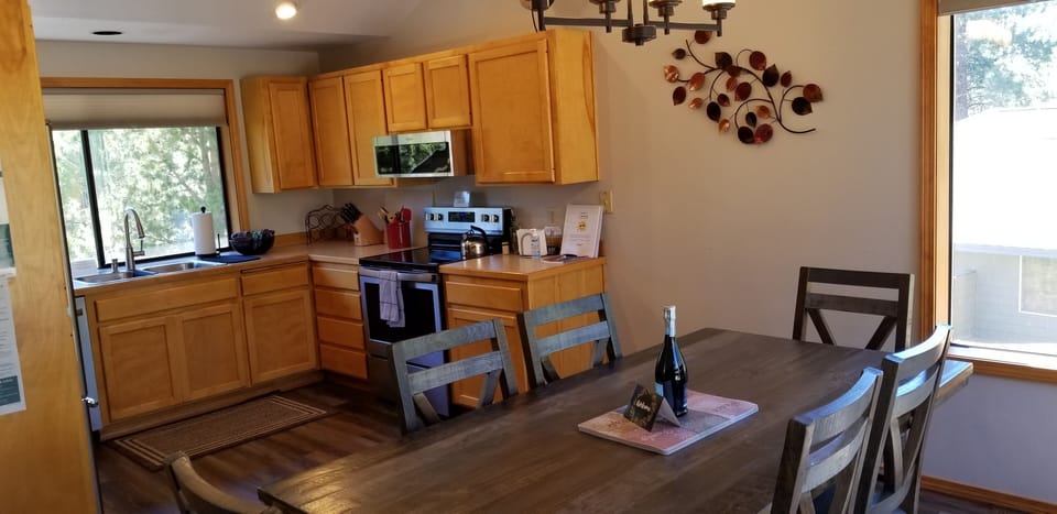 New dining table seats 10 comfortably.
4 extra chairs in the closet.