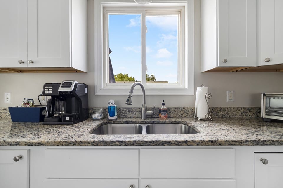 Open Kitchen w/ FlexBrew Coffee Maker, toaster oven and other counter appliances
