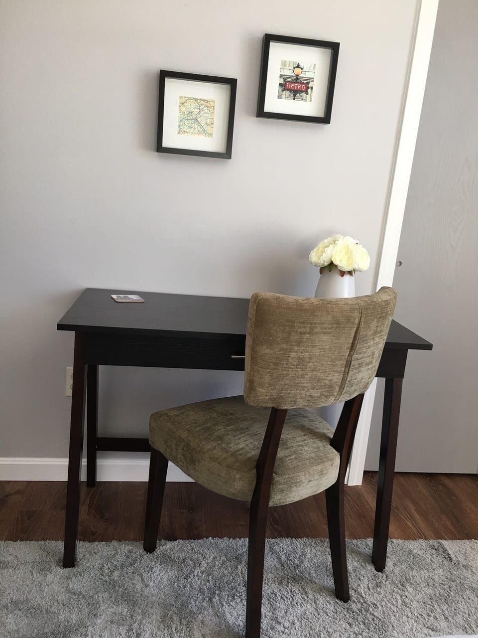Desk with chair.