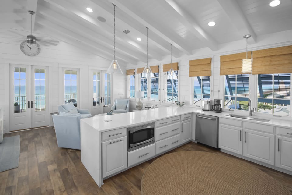 Open Concept Chef's Kitchen with Panoramic Ocean Views