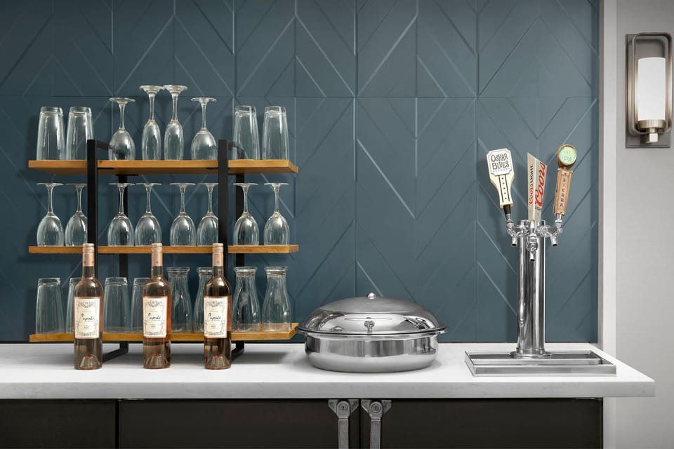 Enjoy a selection of wines and craft beers at the well-appointed bar area.
