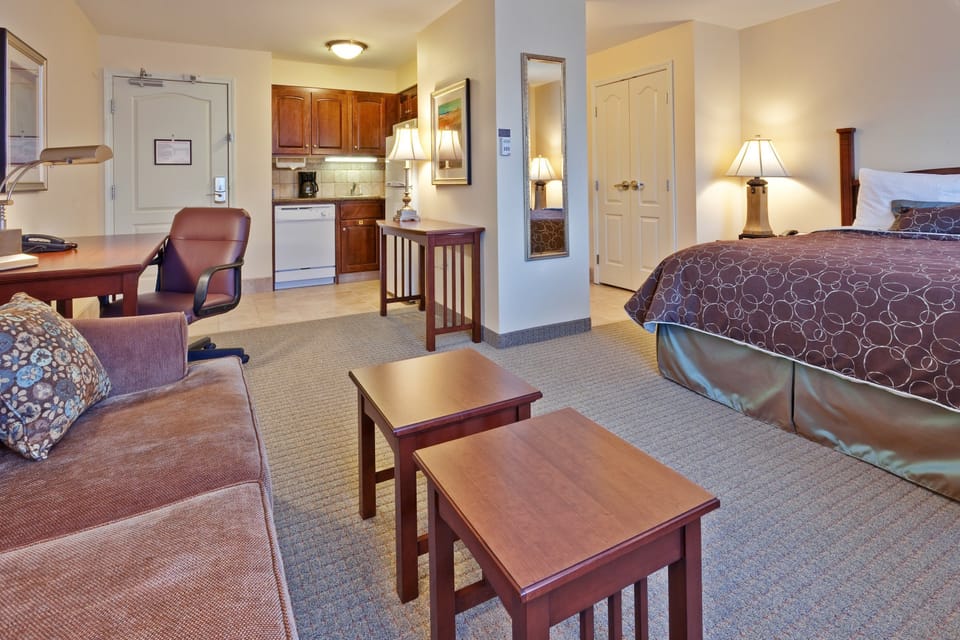 Kick back your feet and relax in the cozy living area.