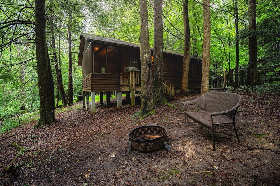 Firewood is kept under the covered shelter at the guest laundry room.
