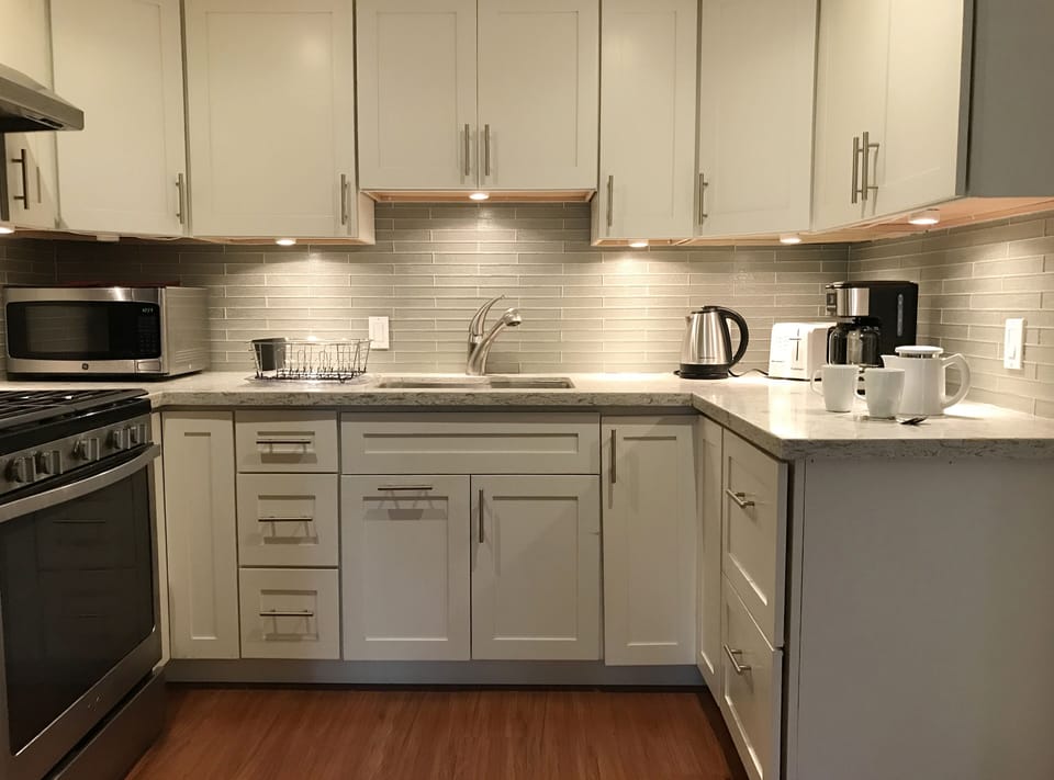 Modern, well equipped kitchen designed for ease of use