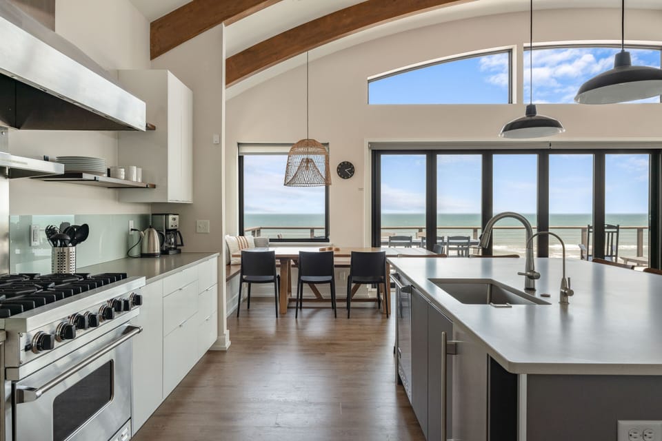 Dishwasher #1 and True ice maker are below the island countertop.