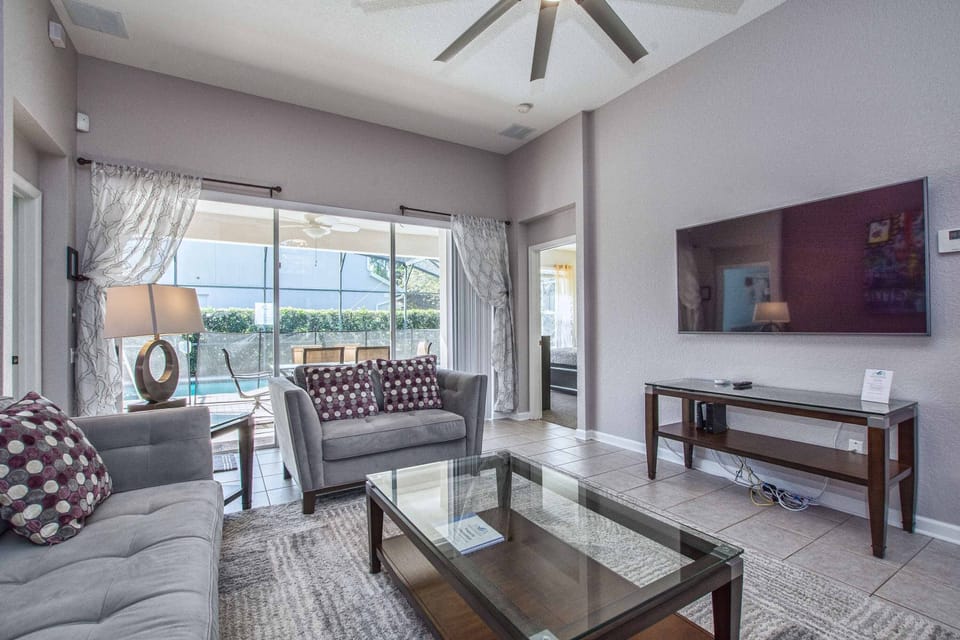 Living room with large screen Smart TV for watching your favorite shows.