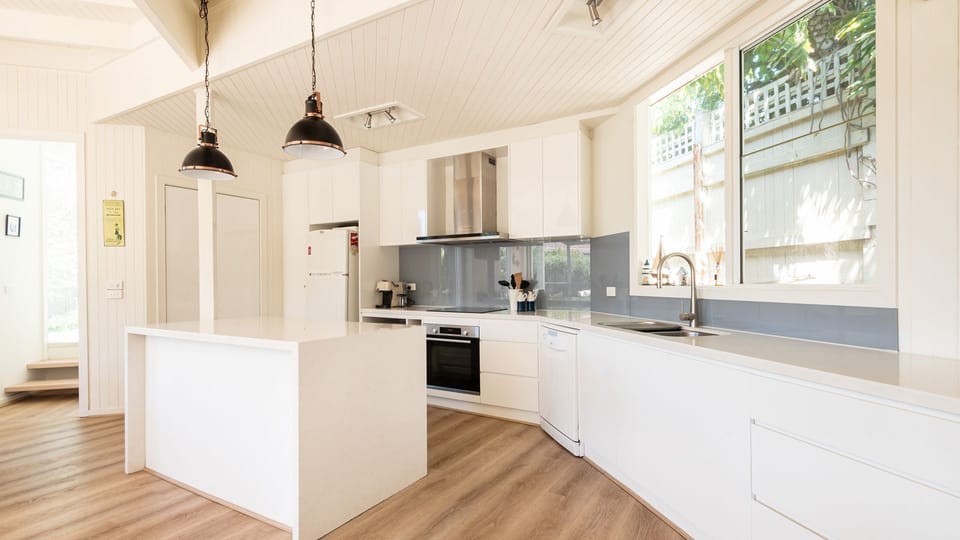 Pristine and modern kitchen with basic appliances