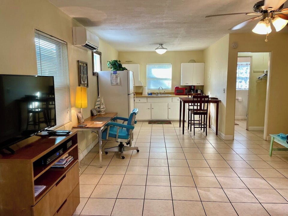 Spacious studio with workspace. 