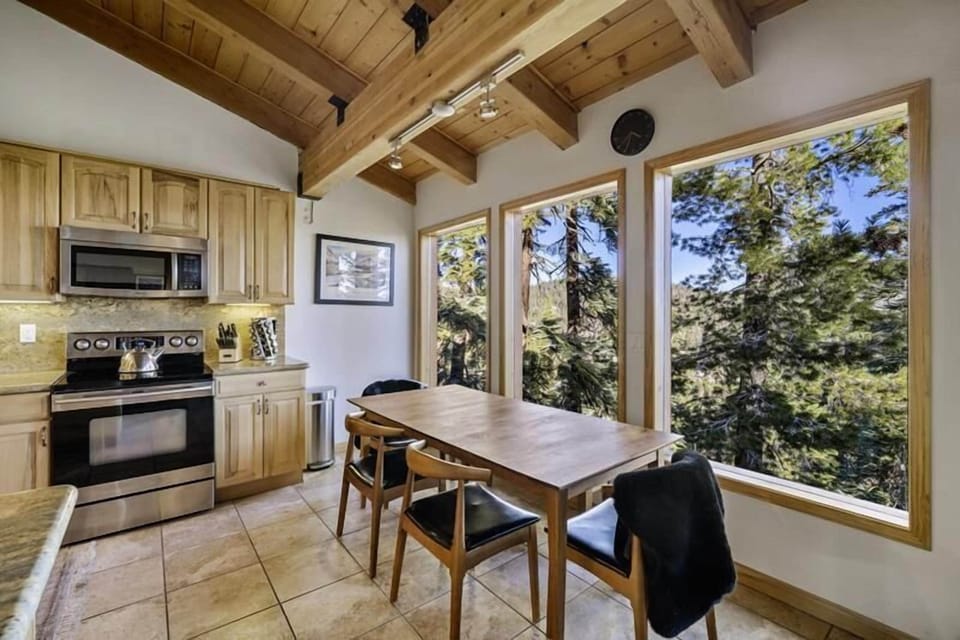 Dining table located just off the kitchen