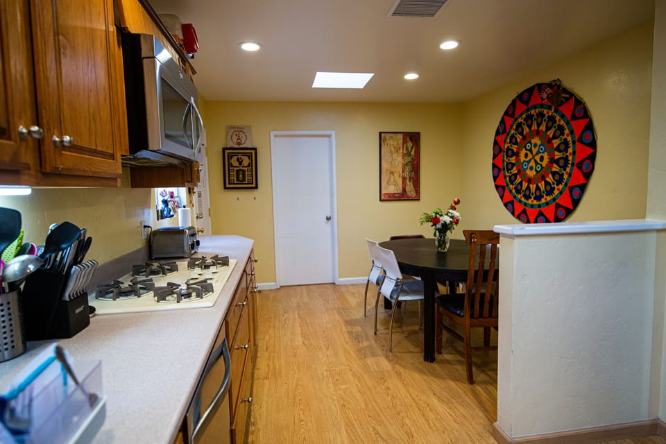 Breakfast nook next to the kitchen.