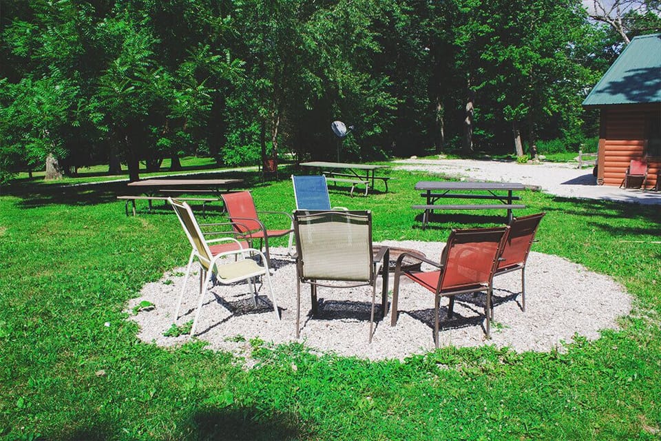 Personal outdoor fire pit with outdoor seating