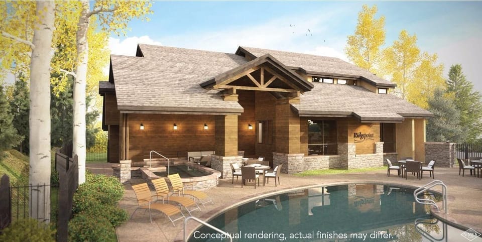 newly remodeled club house with pool and hot tub