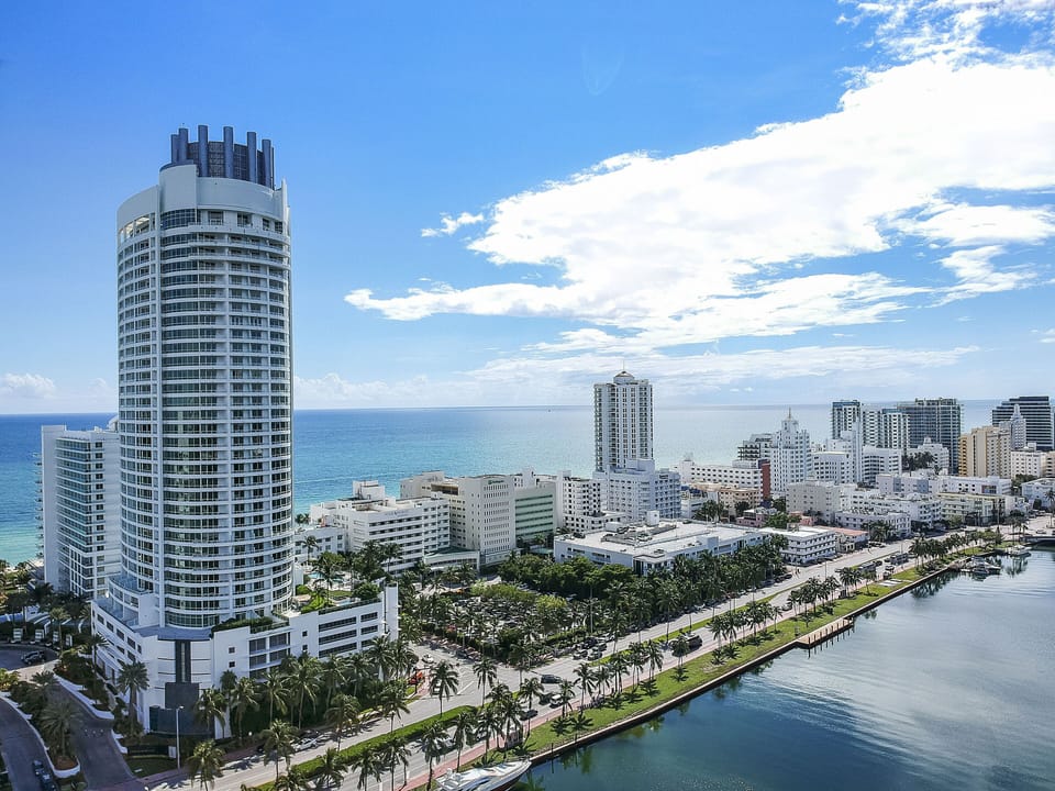 The property sits on the ocean and also offers views of the intracoastal