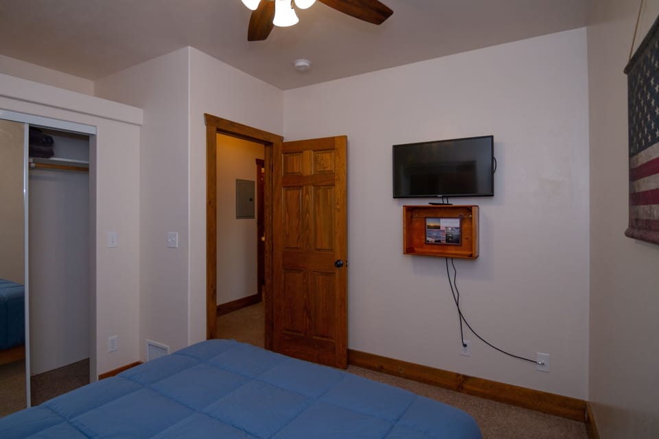Bedroom #1, TV, Closet (Downstairs).