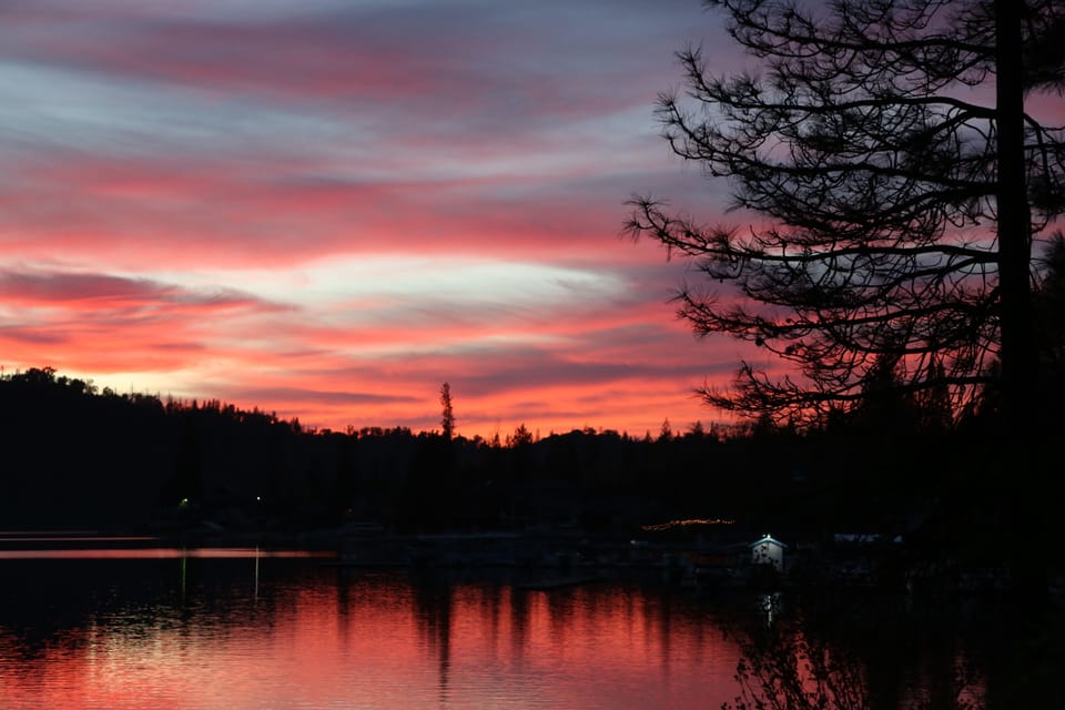 Beautiful sunset seen from deck