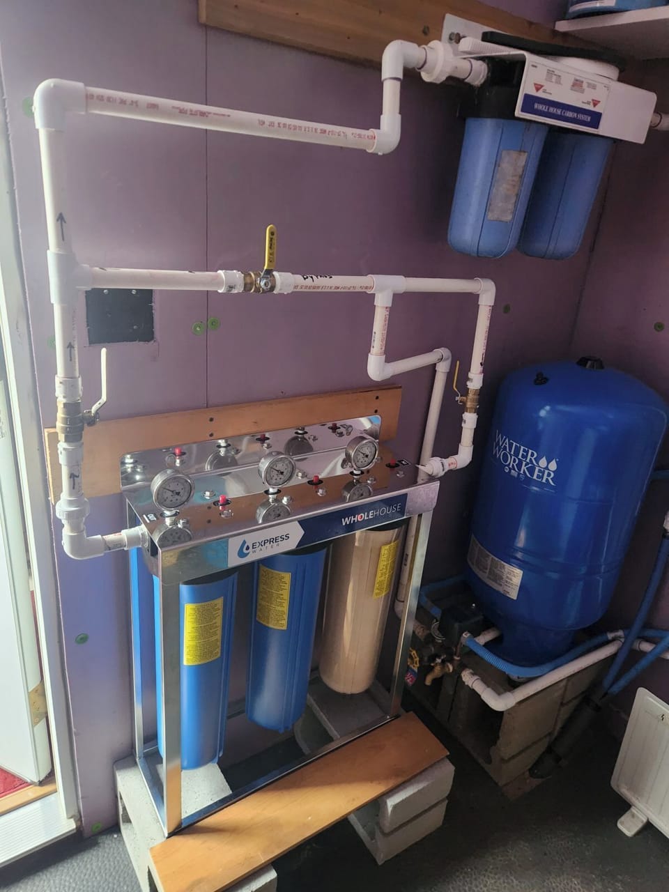 Additional iron and sediment filter installed 12/2024.