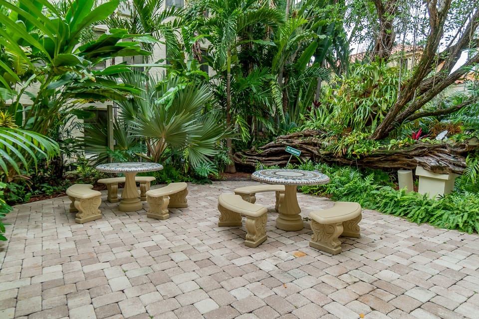 Sitting area by the pool