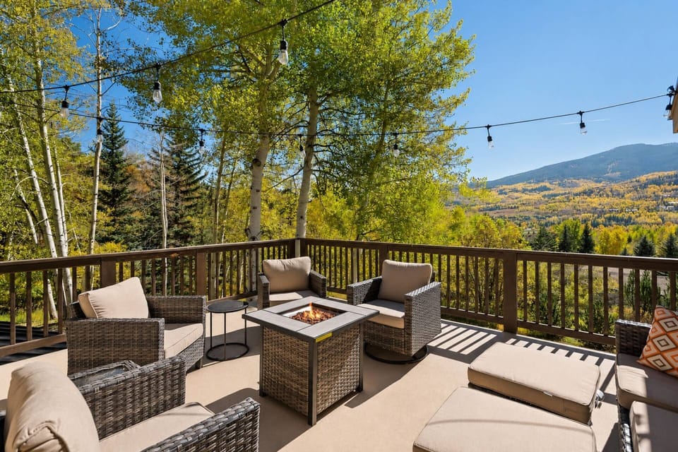 Relax under the stars at night or enjoy the incredible fall colors during the day on the deck of this home.