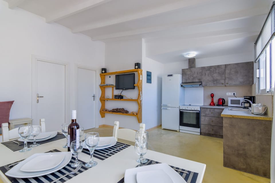 Dining area of the cottage next to the beach, Rethymno, Crete