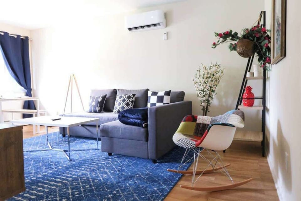 Relax with Amazon Fire TV, a queen-size pullout couch, a soft easy rocker, ample dining space, and a hiking trail right outside your front door! Welcome!