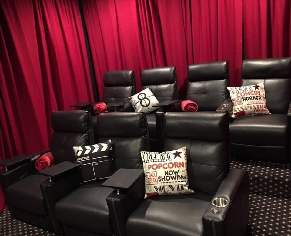 Movie Theater with 7 Comfy Leather Seats