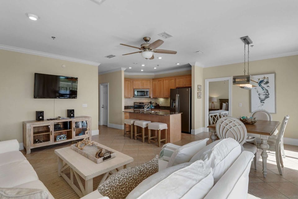 Sit back and relax on the large sectional for movie nights or game nights!