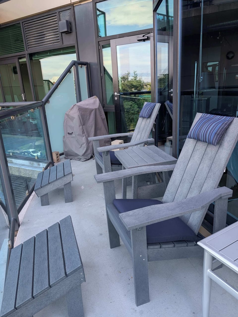 Private balcony with harbour views