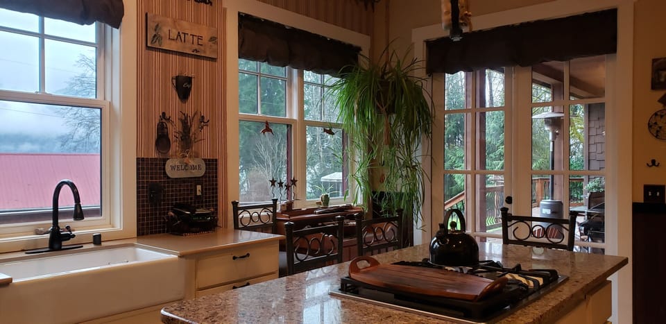 French doors off the kitchen on to the deck