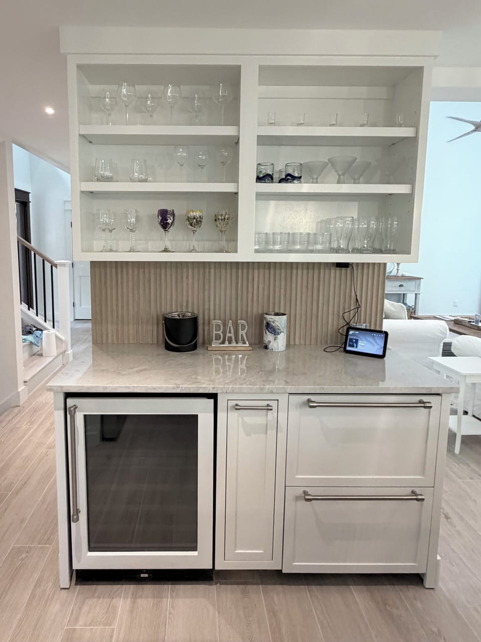Bar Area with wine fridge and fridge/freezer drawers