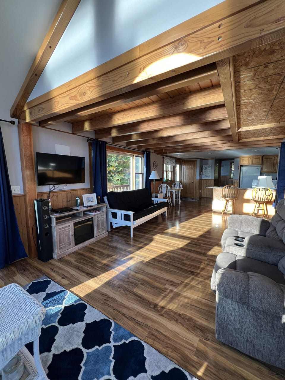 Alternate view of the open living/ kitchen area.