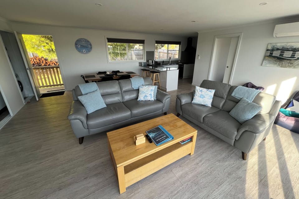 Quality leather lounge in living room