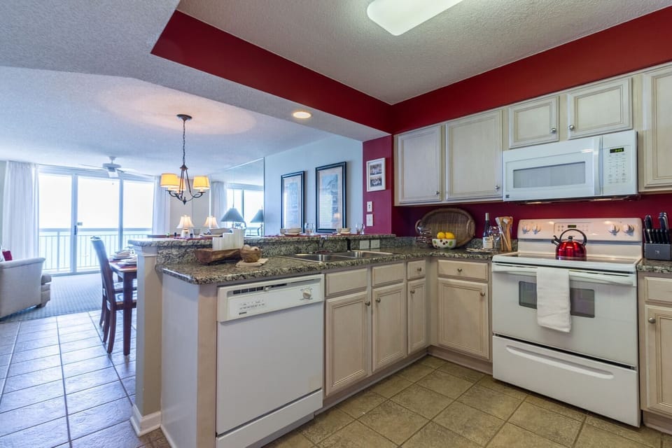 Kitchen with granite counter-tops