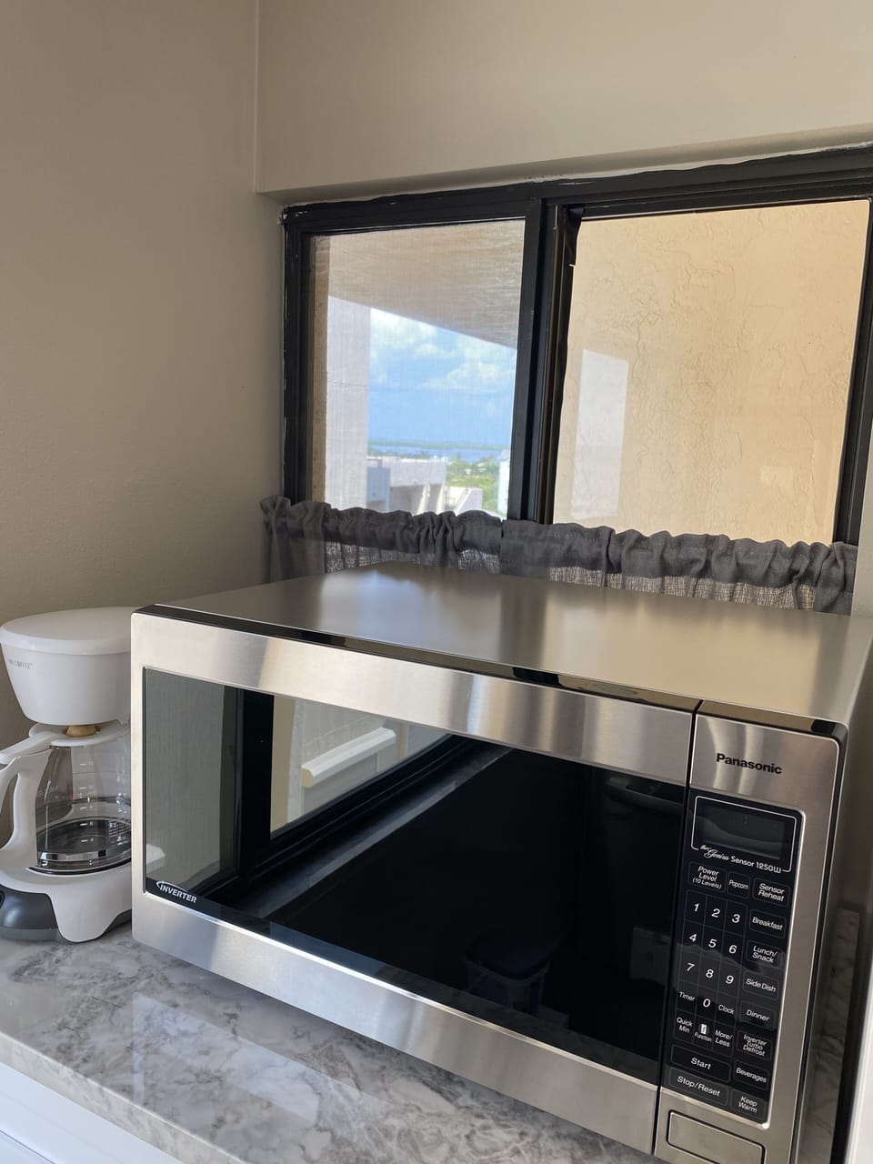 check out the back bay while microwaving or getting your morning coffee