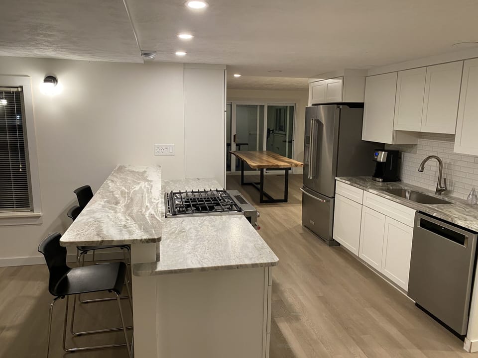 Kitchen looking into dining room