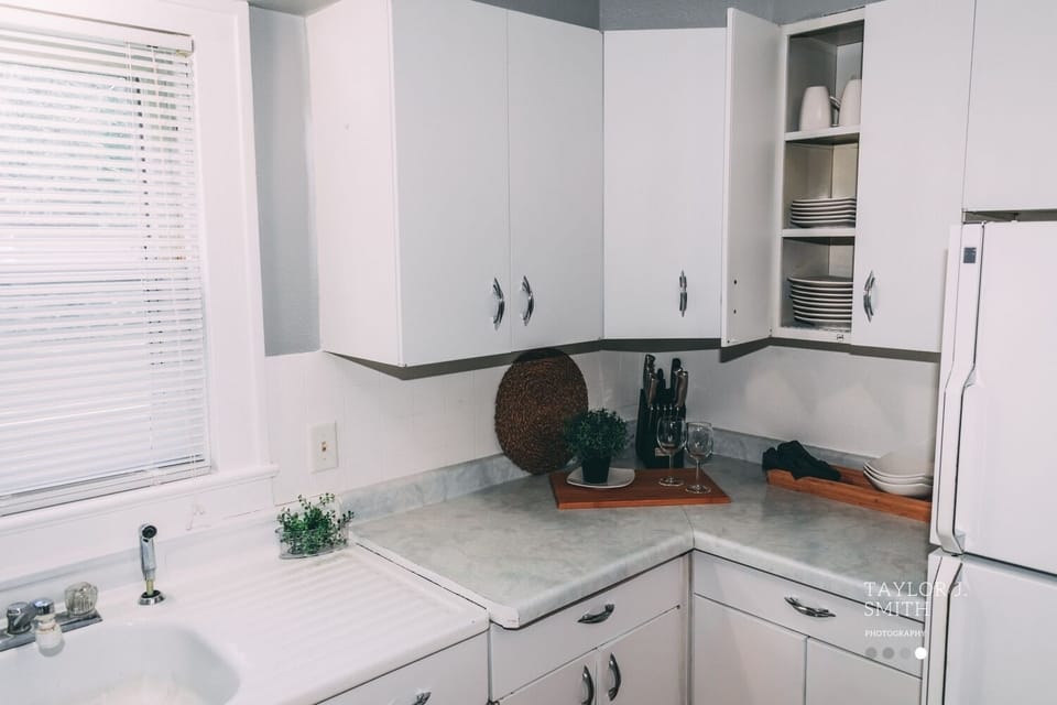 The kitchen is fully equipped with everything you need. 