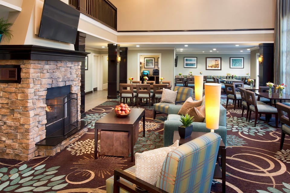 Enjoy access to the communal lounge featuring a fireplace.
