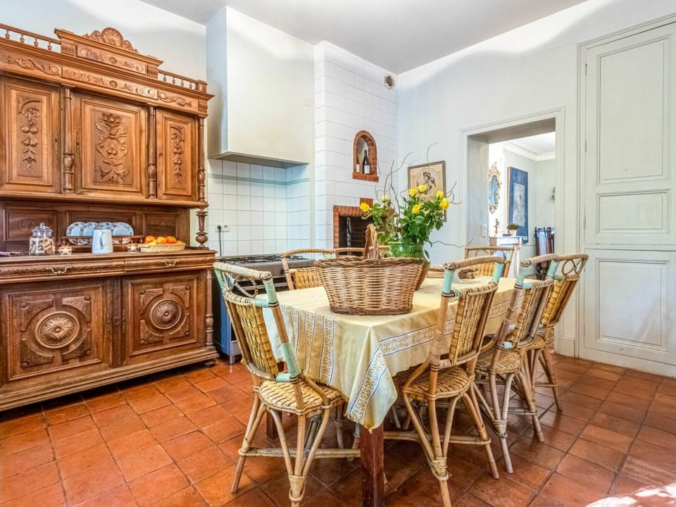 Furniture, Cabinetry, Table, Chair, Blue, Wood, Countertop, Interior Design, Kitchen, Door