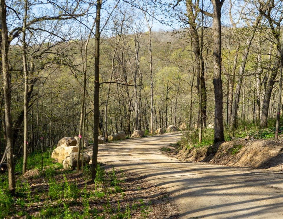 View down our private drive
