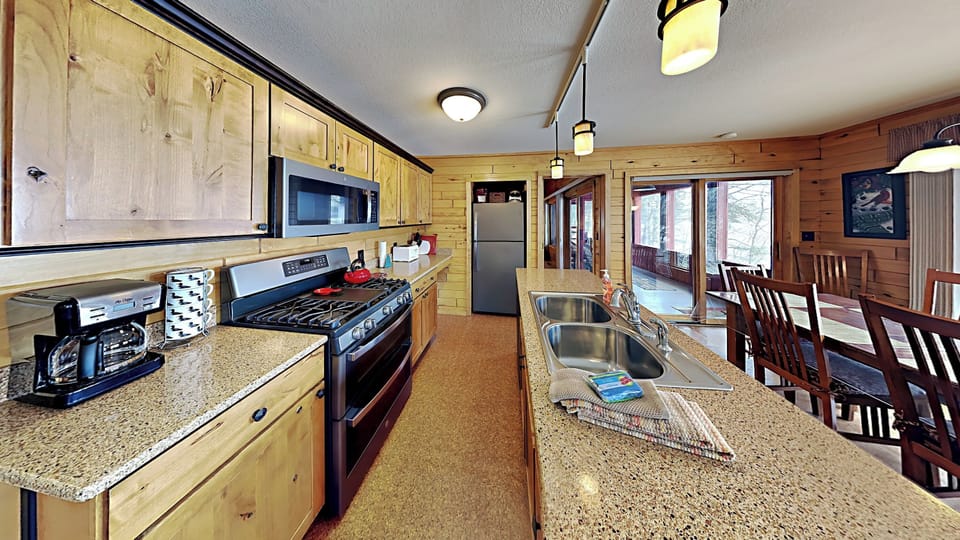Open concept kitchen and living area