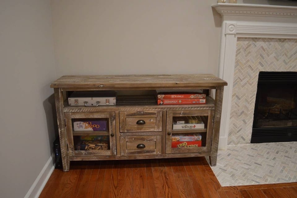 Family Room Entertainment table equipped with games