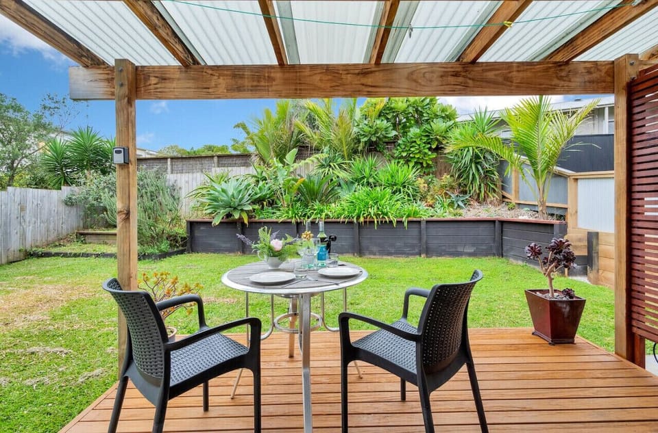 The undercover deck is a perfect place to have your morning coffee or afternoon wine.