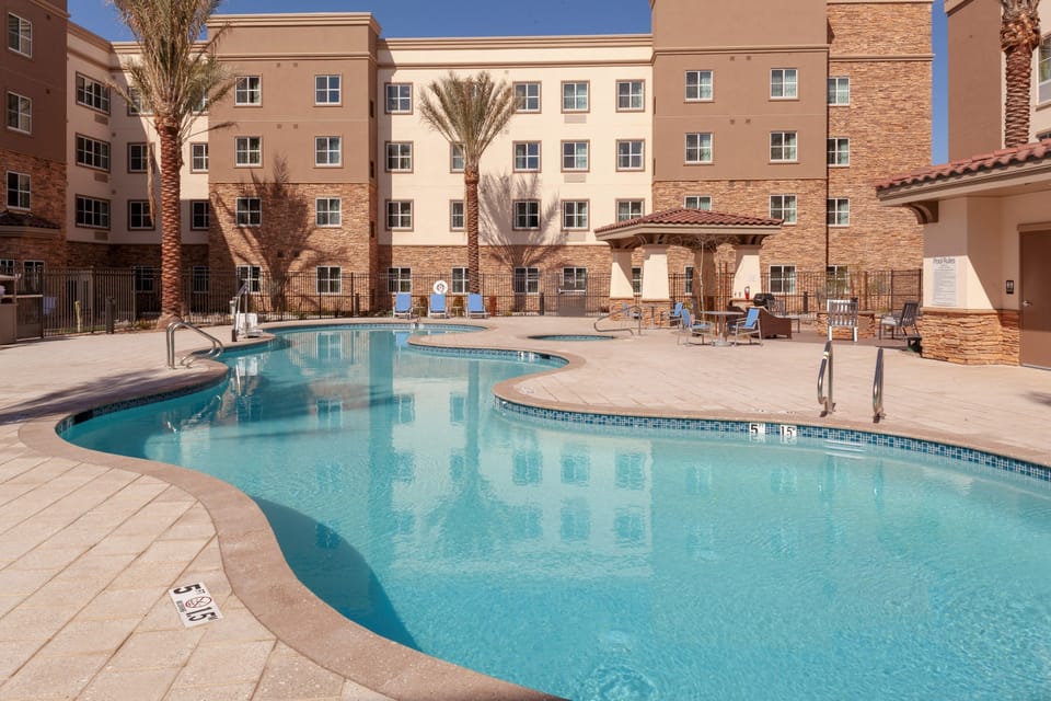 Take in gorgeous views while lounging around the on-site outdoor pool.