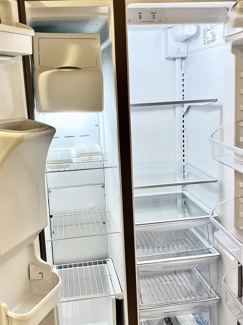 Water and ice in door refrigerator