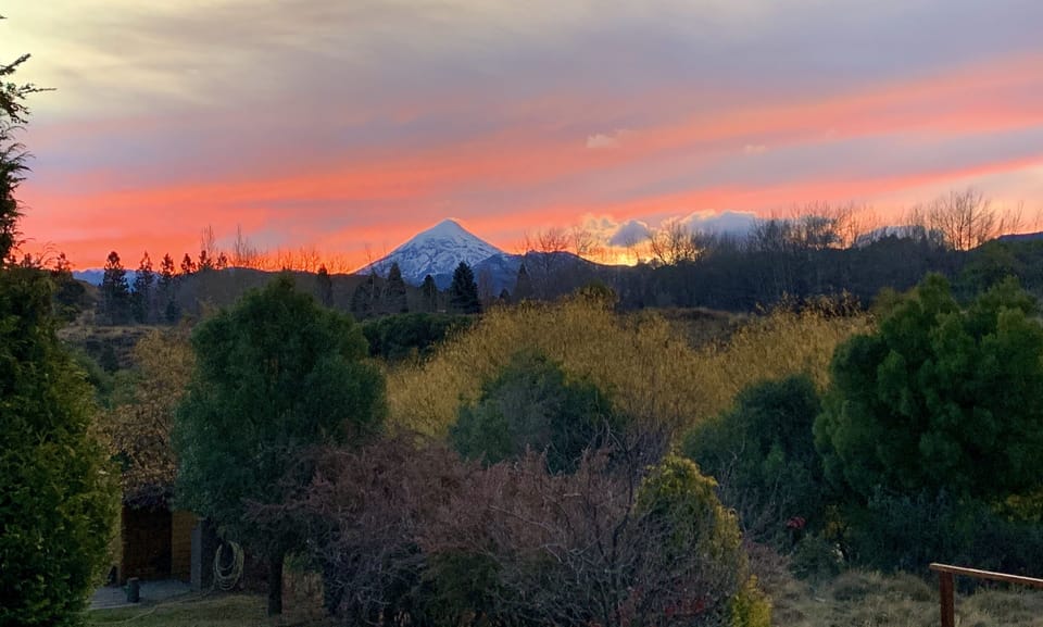 View (Volcan Lanin). Taken from the cabin deck. 
