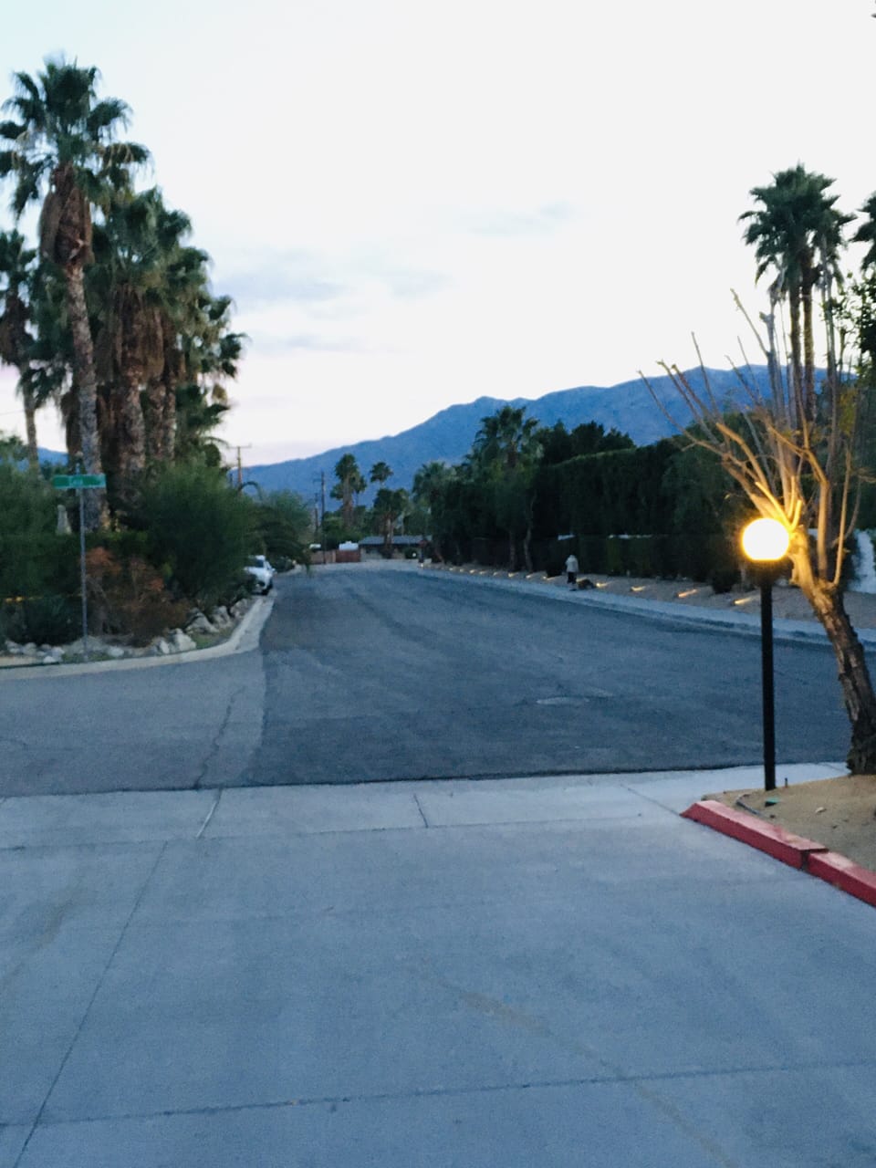 Parking gate, backs onto a quiet street
