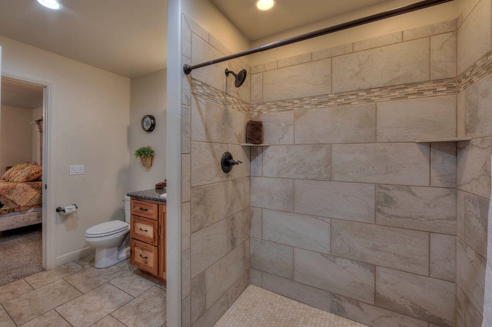 Master bathroom walk in shower.