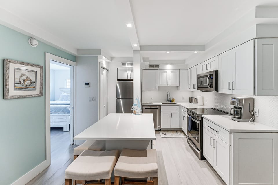 Fully Equipped Kitchen | Brand New Appliances | Coastal Interior
