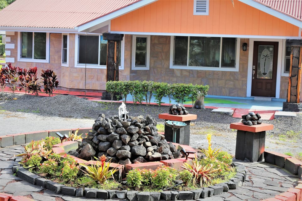 Water fountain in front of the house